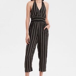 American Eagle Outfitters Black and White Patterned Jumpsuit